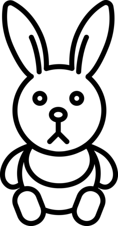 Hare Toy Editable Svg Line Art, Free Vectors File